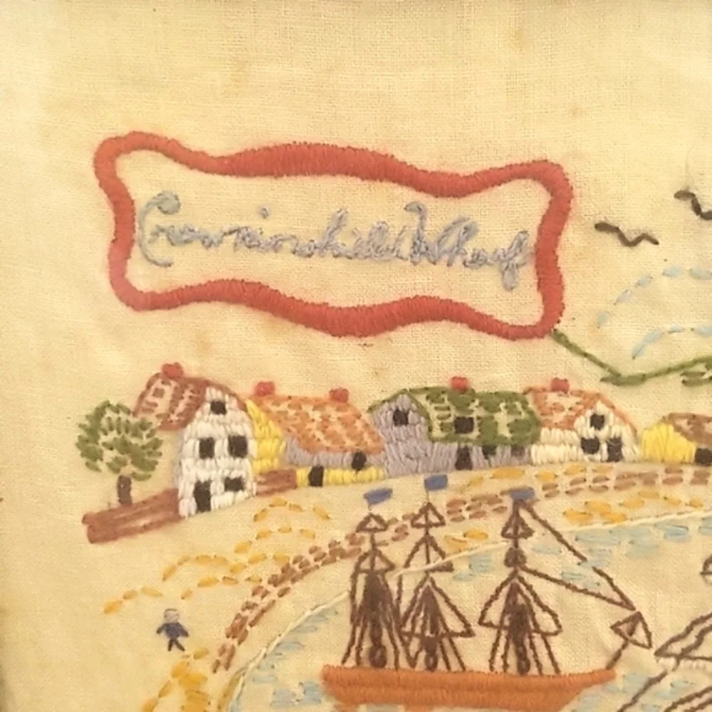 Vintage 'Olde Salem' Nautical Theme Embroidery